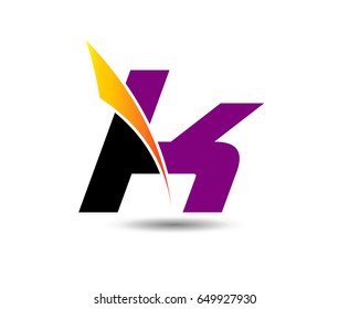 Abstract letter K logo design template
