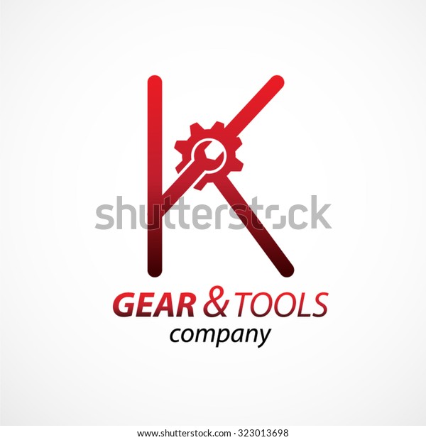Abstract letter K logo Gear and wrench\
industrial service logo template icon vector design,Corporate\
logotype for production or service and maintenance business.\
Network computers\
application