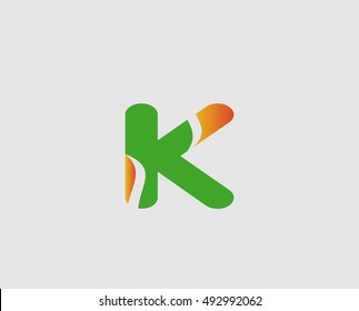 Abstract letter K logo icon design
