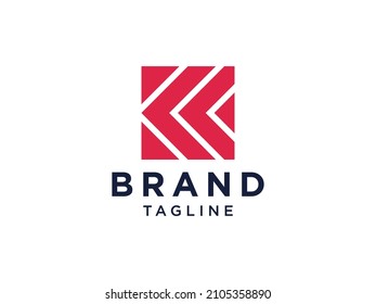 Abstract Letter K Logo Rounded Line . Flat Vector Logo Design Template Element.