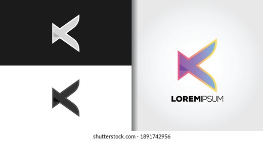 letra abstracta k conjunto de logotipo de marca plantilla de idea vector