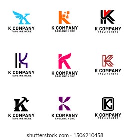 Abstract Letter K Logo Template Vector. Alphabet Logo Concept