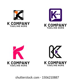 Abstract Letter K Logo Template Vector. Alphabet Logo Concept