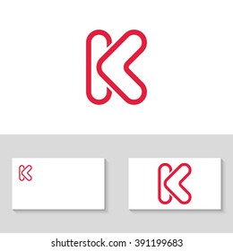 Abstract letter K logo template. Letter K icon. Business logo template. Monogram. Unusual logo. Minimal logo