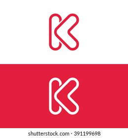 Abstract letter K logo template. Letter K icon. Business logo template. Monogram. Minimalistic logo