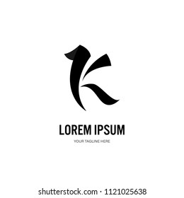 Abstract letter K logo vector design. Curve concept template.