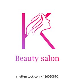 Abstract Letter K Logo,Beauty Salon Logo Design Template