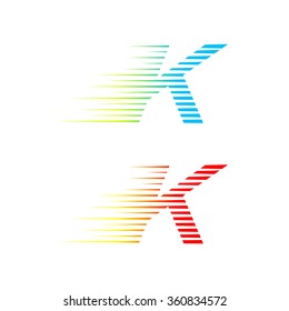 Abstract letter K logo,fast speed fire moving,quick energy sign for your Corporate identity
