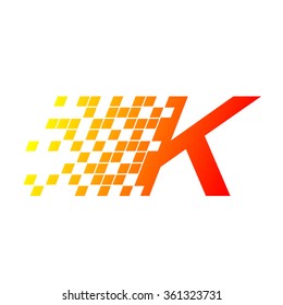 Abstract letter K logo,fast speed, moving,delivery,Digital for your Corporate identity