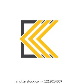 abstract letter k square stripes geometric logo vector