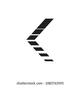 abstract letter k stripes arrow design logo vector