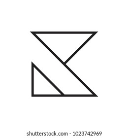 abstract letter k triangles lines logo 