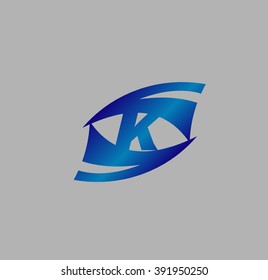 Abstract Letter K vector logo symbol
