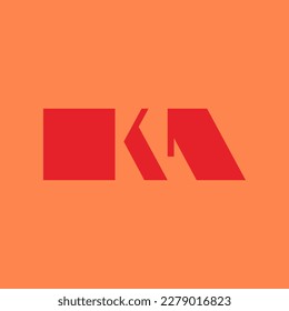 abstract letter KA logo design