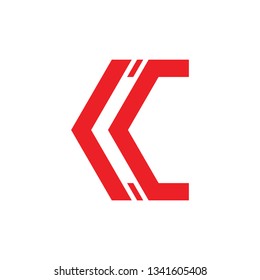 abstract letter kc square geometric logo vector