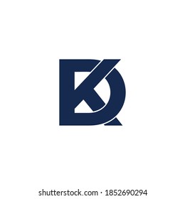 abstract letter kd linked flat logo vector