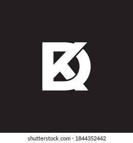 abstract letter kd overlapping flat logo vector