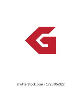 abstrakter Buchstabe kg Pfeil einfache geometrische Logo-Vektor