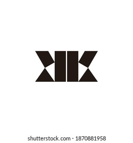 abstract letter kk simple flat triangle geometric logo vector
