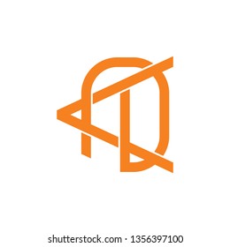 abstract letter kn linked line arrow logo vector