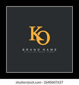 Abstract Letter KO Logo - Initial Monogram Template for Alphabet K and O