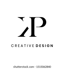 Abstract letter KP logo design vector template