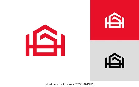 Abstract letter KR with house shape logo design vector
