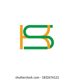 abstract letter ks simple geometric colorful linked logo vector