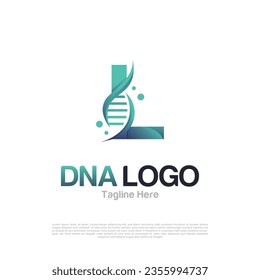 Abstract of Letter L and DNA Vector Logo