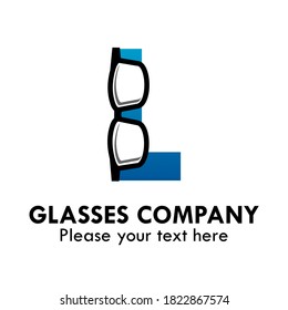 Abstract letter L with glasses vector logo template. Suitable for business, web, corporate, brand, Outline, market brand and art logotype. 
