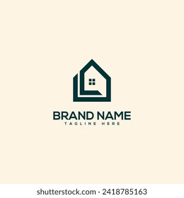 Abstract letter L and home. Flat vector logo design template element.