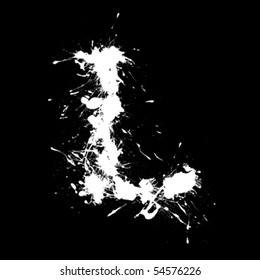 letra abstracta L; estilo de entrada de lápiz