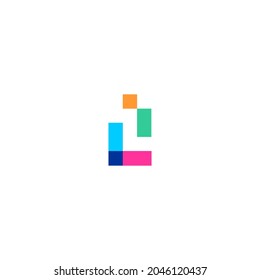 Abstract Letter L Line Monogram Colorful loop logotype, circle shape, rotating spiral infinity symbol logo, Technology and digital connection