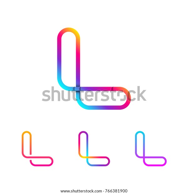 Abstract Letter L Line Monogram Colorful loops\
logotype, Circle shape, swirl spiral infinity logo symbol,\
Technology and digital\
connection