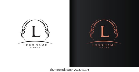 Abstract letter L logo design, luxury style letter logo, text L icon vector design