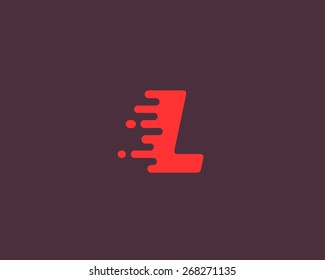 Abstract letter L logo design template.  Dynamic vector unusual font. Universal fast speed fire moving water quick energy drop icon.