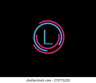 Abstract letter L logo design template. Colorful creative sign. Universal vector icon.