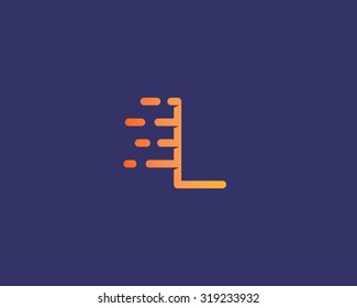 Abstract letter L logo design template.  Dynamic vector unusual line font. Universal fast speed fire moving water quick energy drop icon symbol mark.