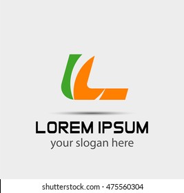 Abstract letter L logo design template
