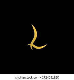 Abstract Letter L Logo with gold gradient