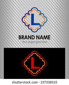 Abstract letter L logo icon design element sign