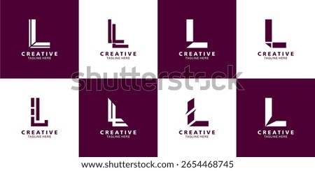 abstract letter l logo set collection