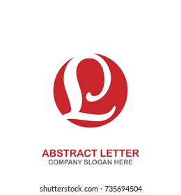 Abstract letter L logo, simple icon design isolated on white background. Vector illustration