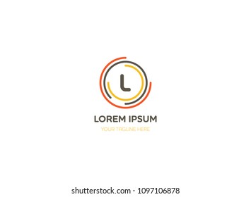 Abstract letter L logo vector design. Icon technology and circle concept template.