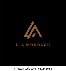 Abstract letter L and A monogram vector logo