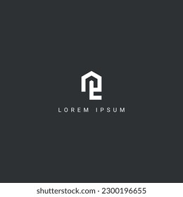 Abstract letter L real estate house logo design vector element.