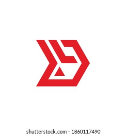 letra abstracta L logotipo de línea de flecha geométrica simple vectorial