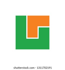 abstract letter l square geometric logo vector