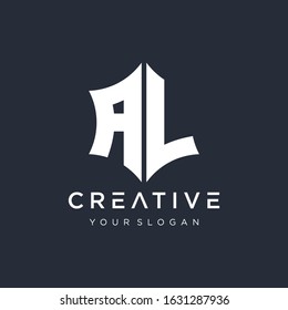 Abstract letter A L star hexagon simple logo icon design vector. Logo Emblem Capital Letter Modern Template. Creative minimalist logotype icon symbol. -VECTOR