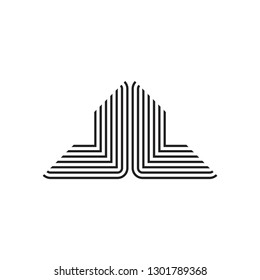 abstract letter l stripes triangle lines art logo